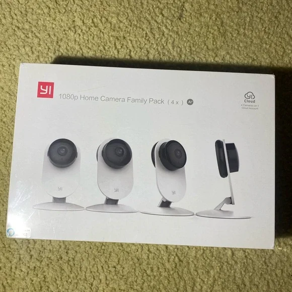NEW YI 1080p Home‎ Camera Family Pack Compatible With Alexa - White ( 4x )